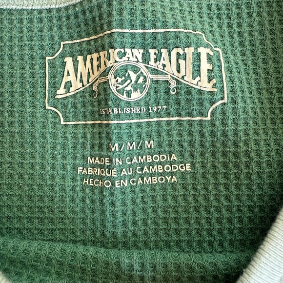 American Eagle Outfitters Green Waffle Knit Top - Picture 2 of 6